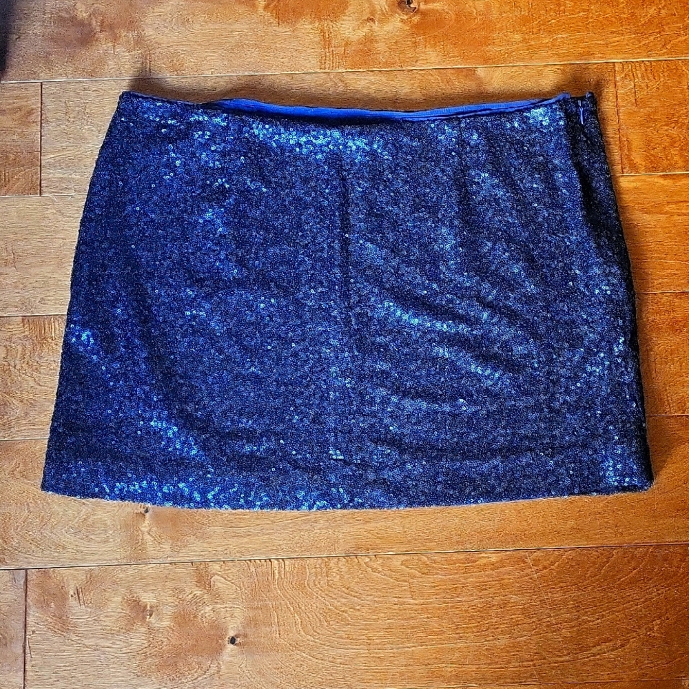 Women's Gap Sequin Navy Blue Skirt, New with Tags, Size 18